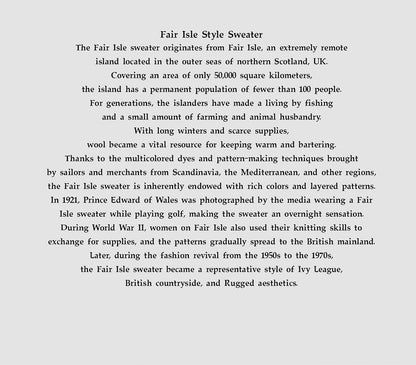 Vintage Fair Isle Wool-Blend Crewneck Sweater – British Heritage Style (Unisex)