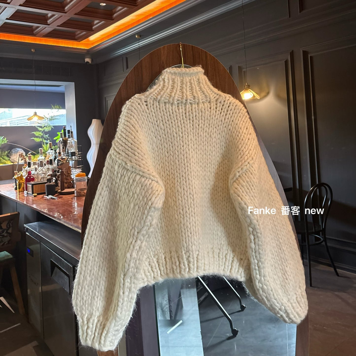 Women's 2025 Autumn Winter Korean Lazy Style Thick Knit Cardigan - Loose Horn Button Sweater