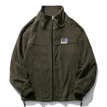 Men's Winter Fleece Cardigan - Trendy Loose BF Style Stand Collar