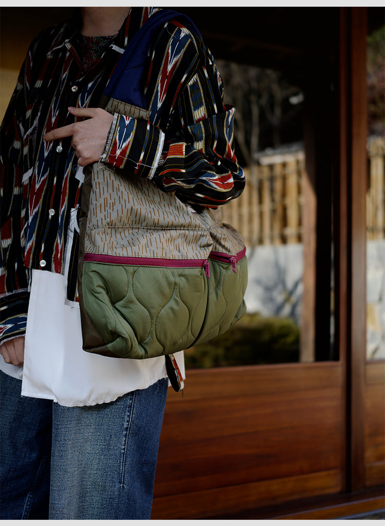 Original 2025 Spring New Retro Patchwork Design Single Shoulder Handbag Large Capacity Commuter Bag