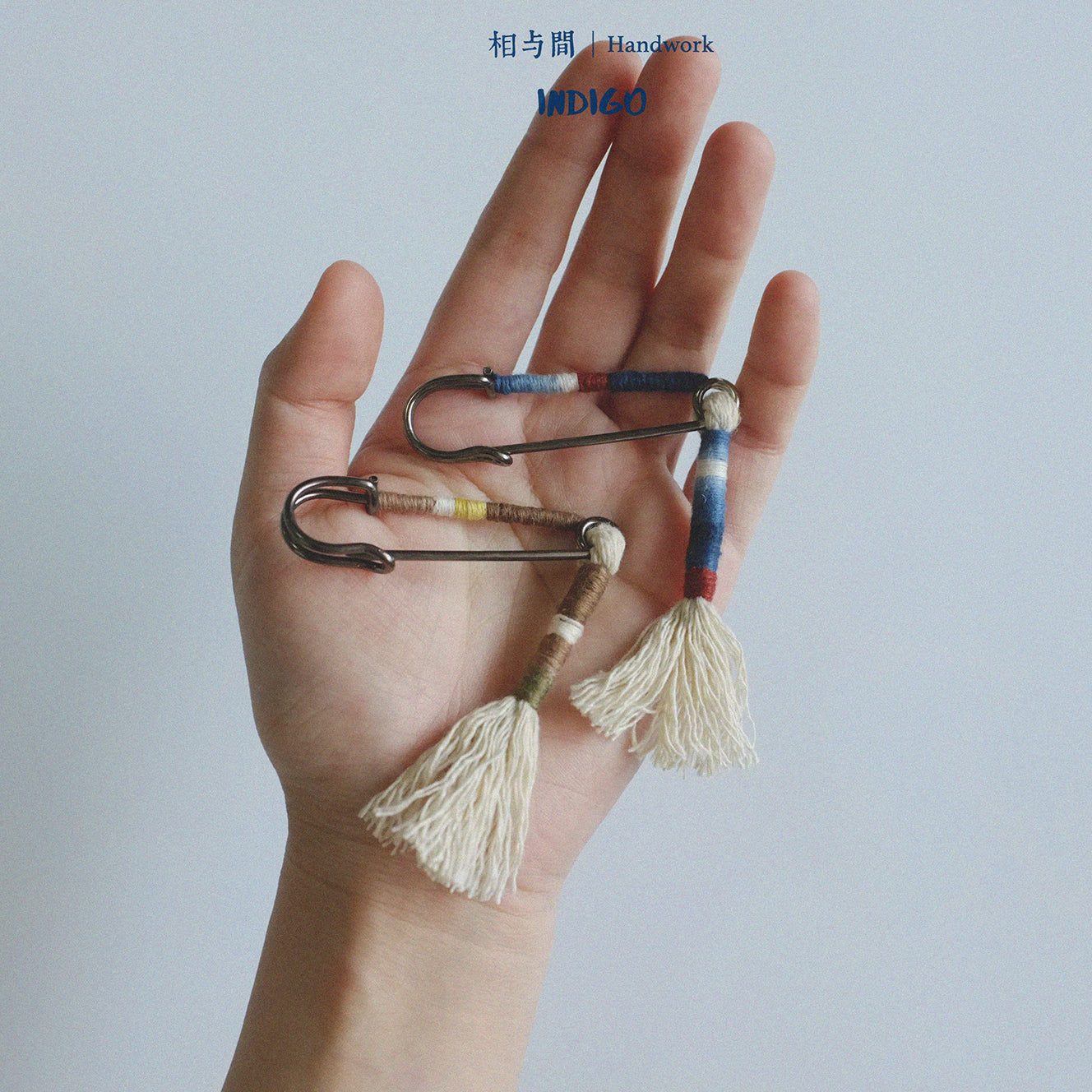 Original Design Brooch Blue Dyed Yarrow Dyed Intangible Cultural Heritage Retro Handmade Pure Cotton Brooch Plant Dyeing