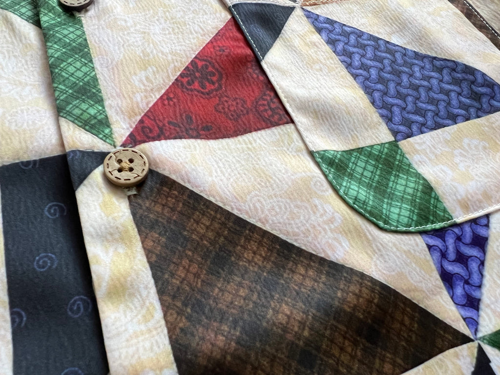 Ukiyo-E Patchwork Style Loose Drape Hawaiian Cuban Collar Printed Aloha Shirt Short Sleeve Shirt