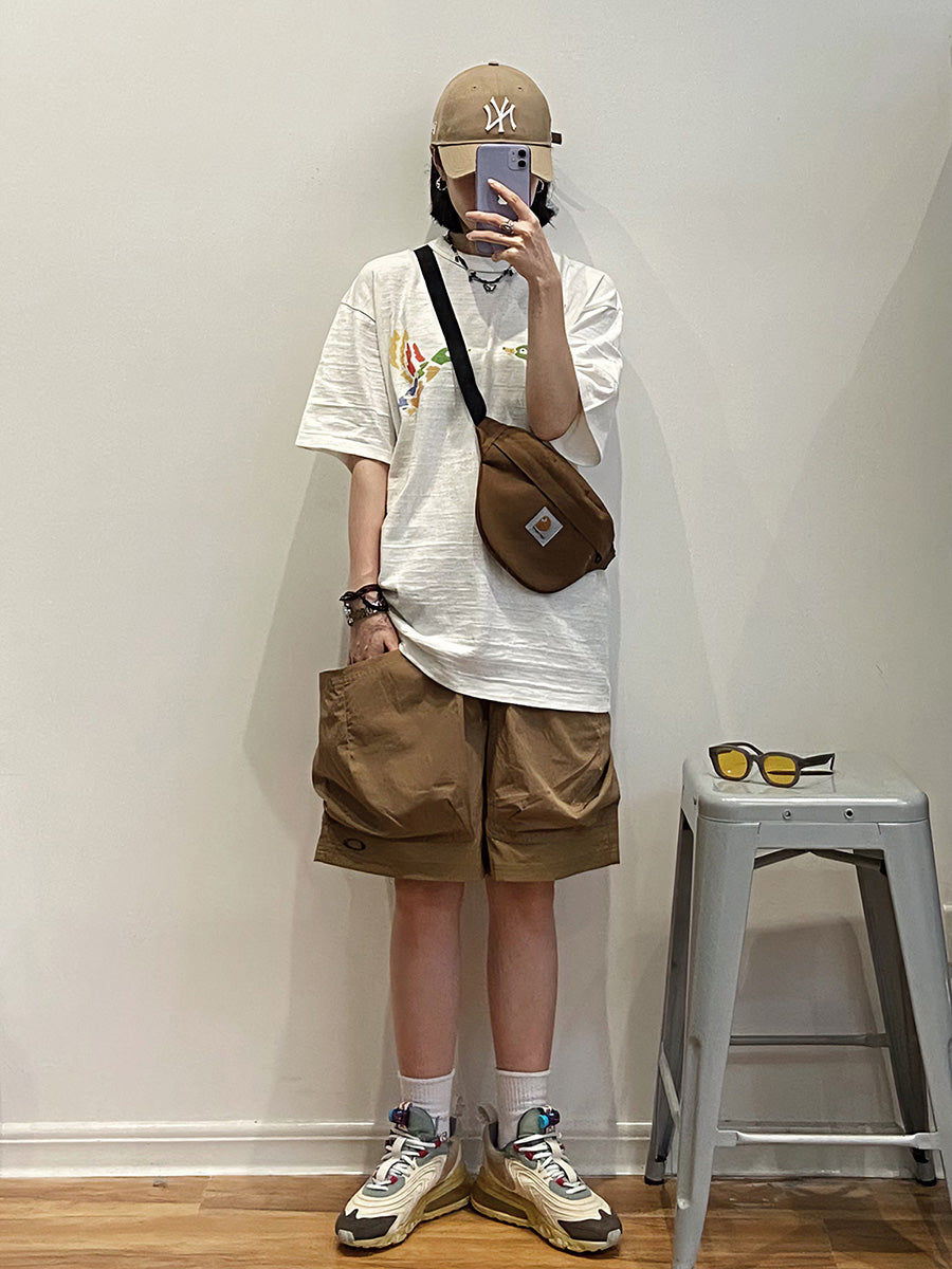 Japanese Style Outdoor Lightweight Functional Waterproof Shorts Loose Casual Large Pocket Cargo Shorts Summer