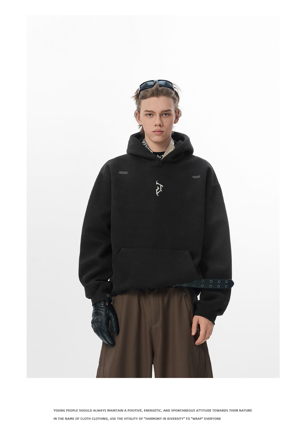 “J” Gothic Letter Hoodie – American High-Street Heavyweight Sweater