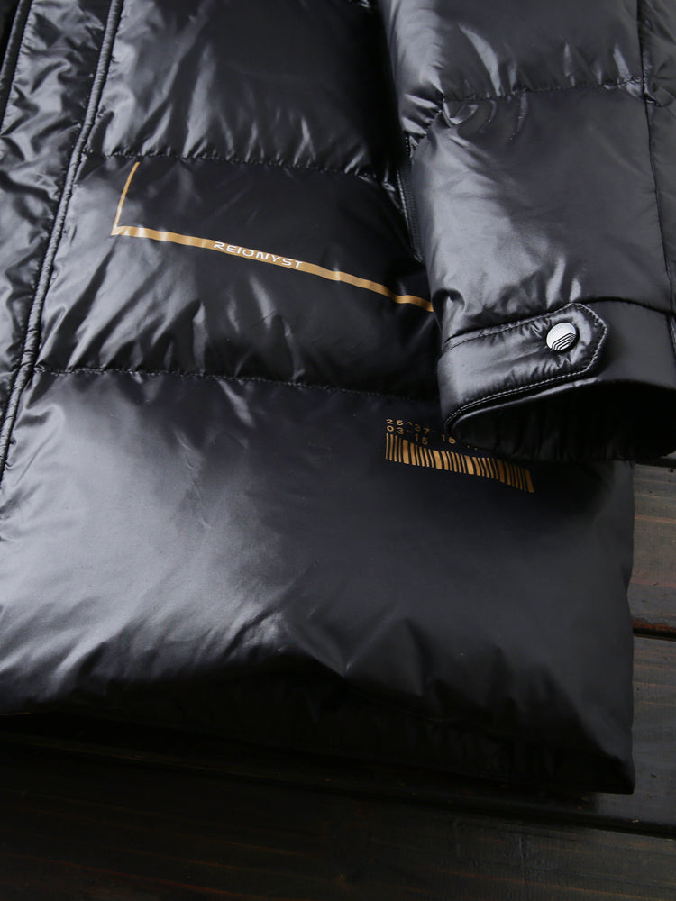 Men's Plus Size Export Overstock Down Jacket - Thickened High-Puff Hooded Mid-Length Cold-Resistant Coat