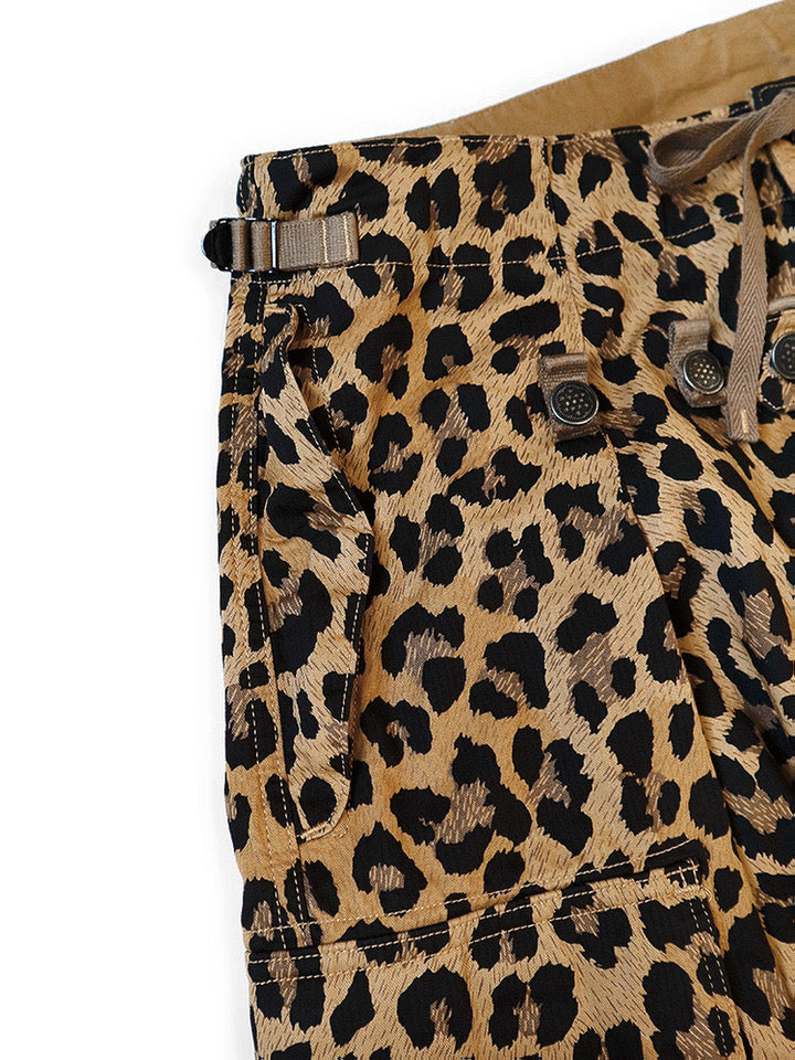 25AW Japanese Retro Casual Leopard Print Cargo Paratrooper Pants Casual Long Pants