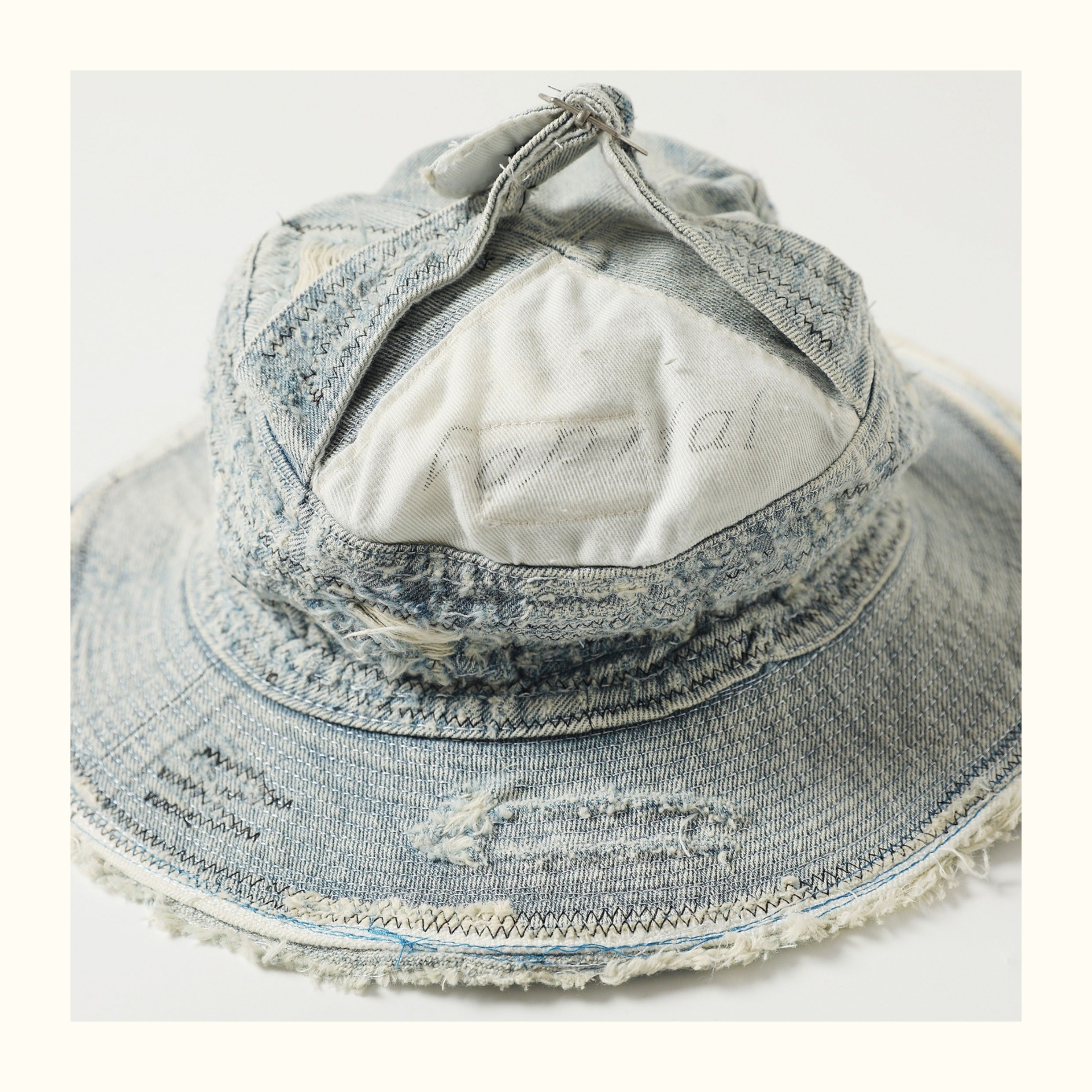 The Old Man and the Sea Vintage Distressed Fisherman Hat Japanese Retro Denim Bucket Hat Unique Fisherman Hat