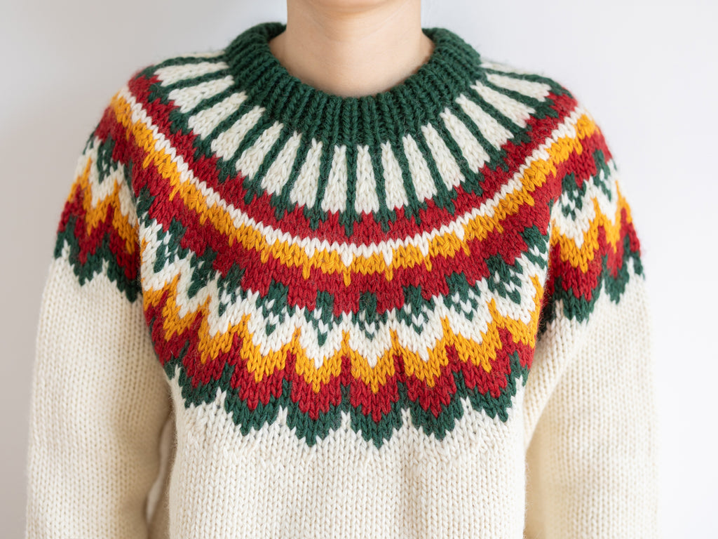 Handmade Icelandic Sweater Women Pullover Basic Unisex Loose Nordic Retro Wide Knit College Style Travel Photography Niche