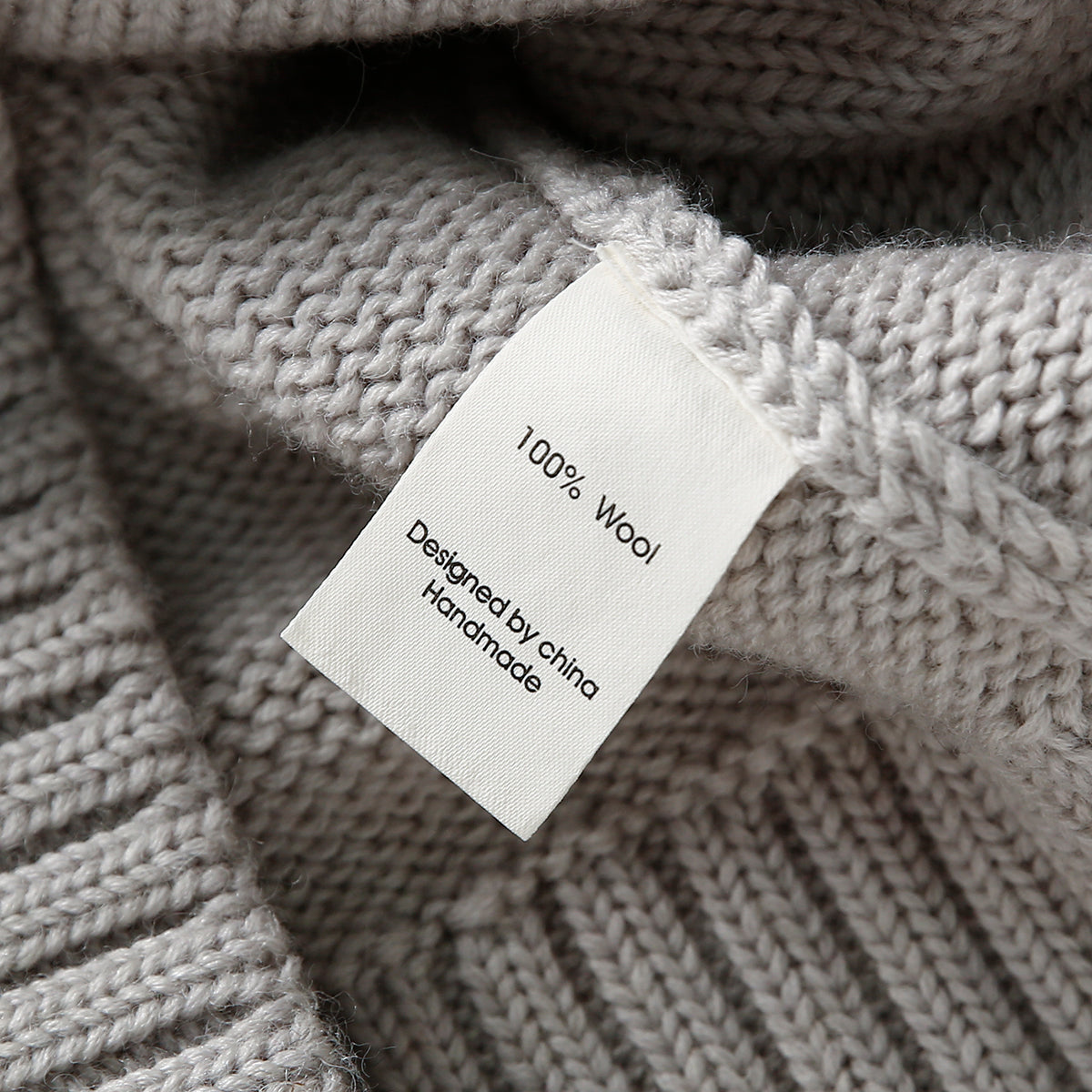 Italian Pure Wool Stand-Collar Cardigan – 100% Heavyweight Knit Sweater Jacket for Autumn/Winter