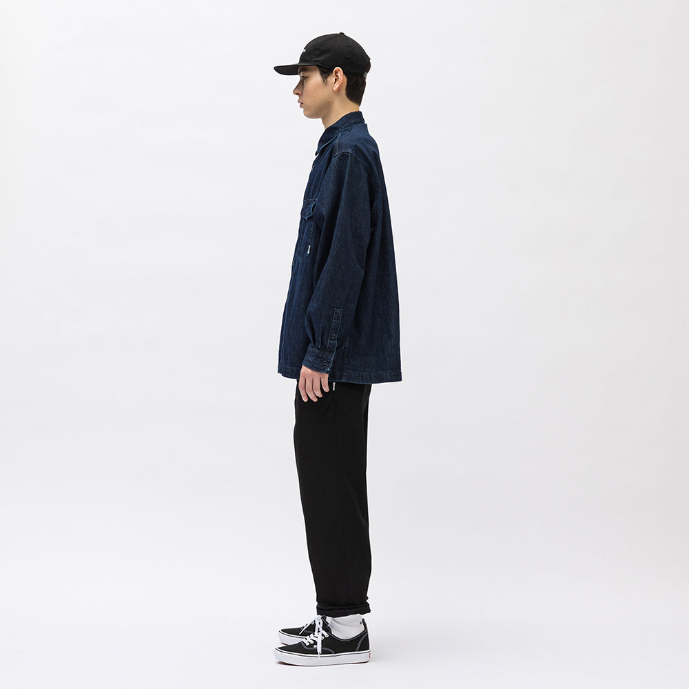 Japanese Style Retro Casual Loose Denim Shirt Unisex Solid Color Jacket