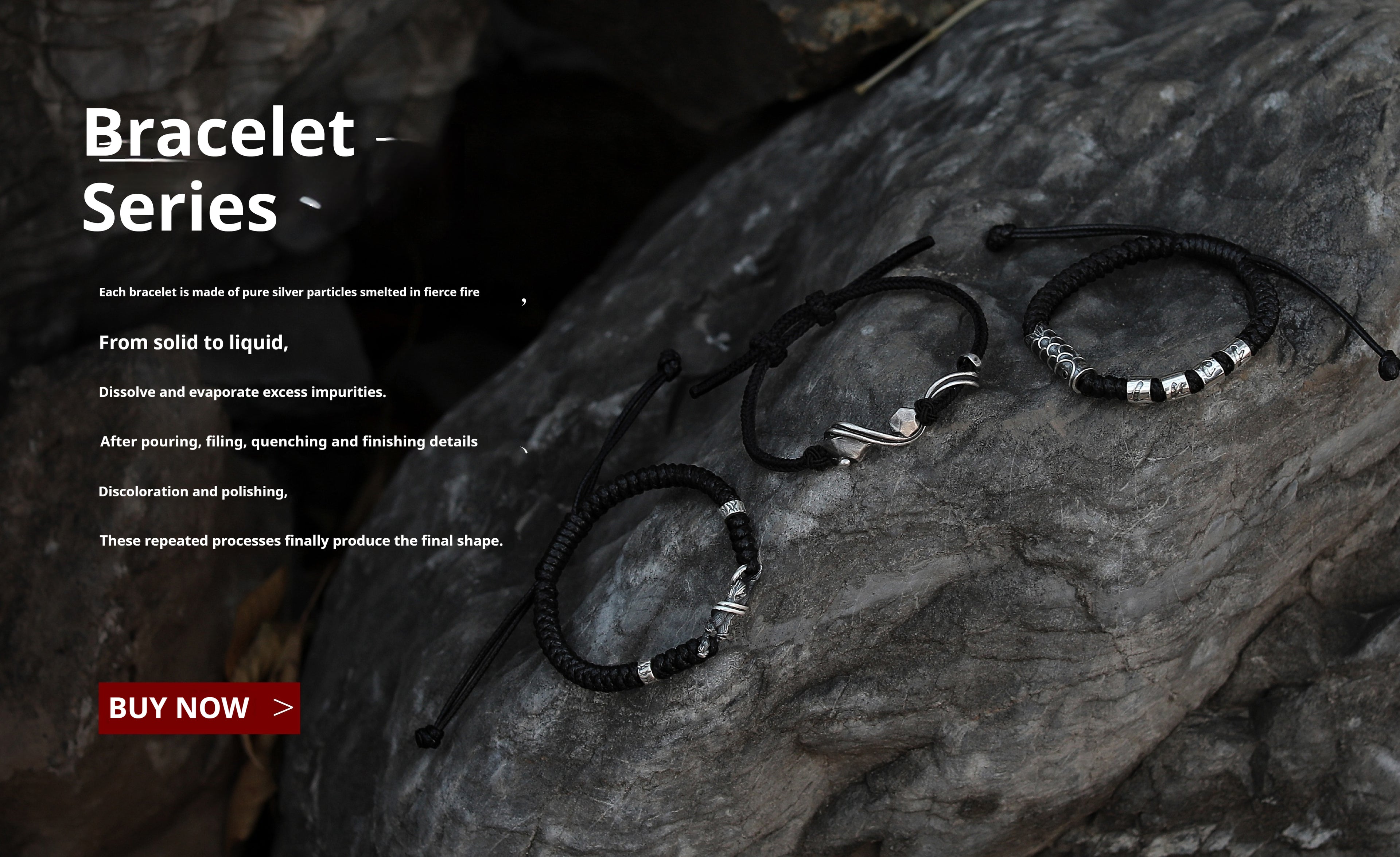 Yinshu Original Handmade &lt;Hammered&gt; Bracelet for Men Niche 999 Pure Silver Tiger Eye Stone Men's Vintage Bracelet