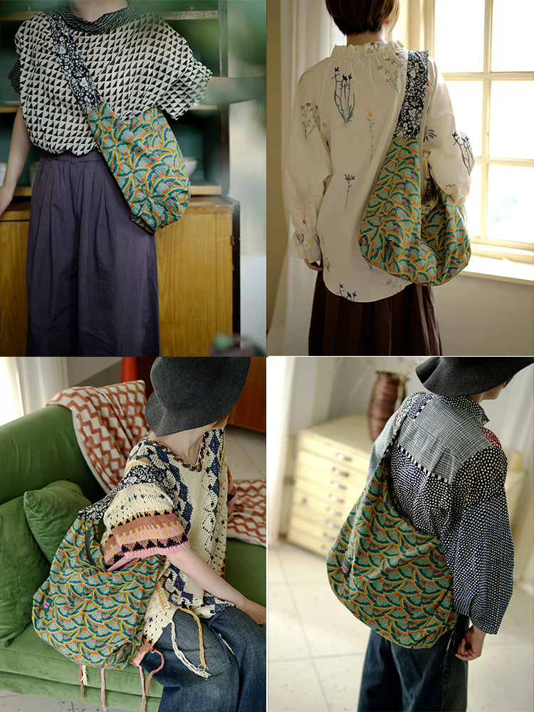 Original Spring Summer New Print Large Capacity Retro Shoulder Bag Fashion Crossbody Lightweight Tote Bag