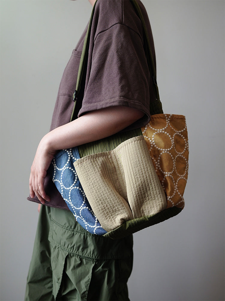 Original Patchwork Large Capacity Crossbody Bag Retro New Chinese Style Embroidered Tote Bag for Women