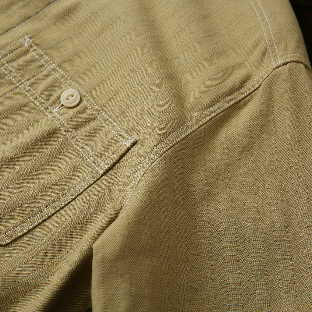 100% Cotton Herringbone Summer Men's Loose Casual Short Sleeve Work Shirt Top