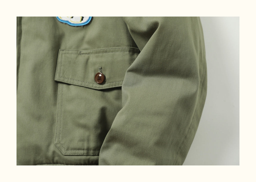 Cotton Shell with Wool-Liner, American-Style Pilot Jacket (Unisex)