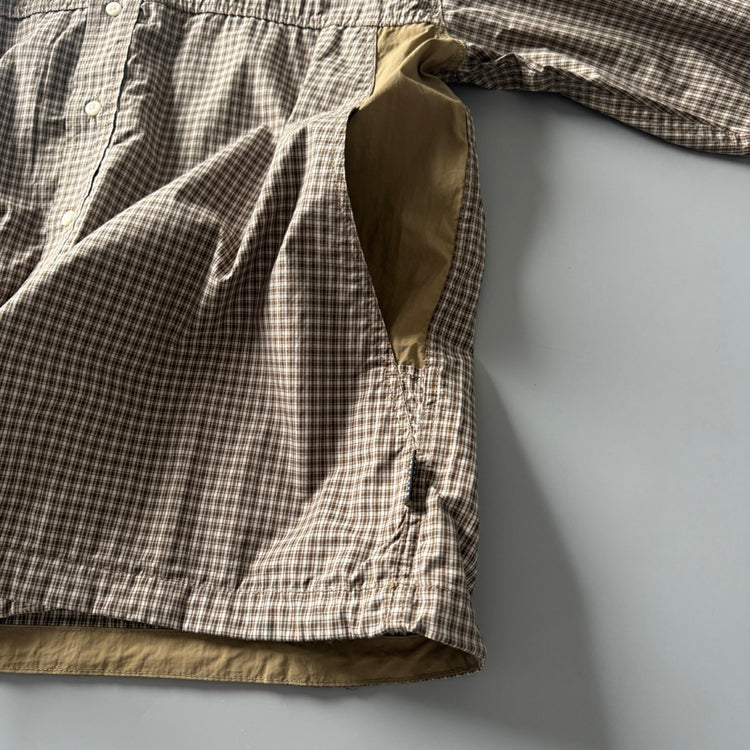 Mountain Style Camping Outdoor Jacket Spring Summer New Hooded Plaid Loose Casual Yarn-Dyed Men's Coat Top