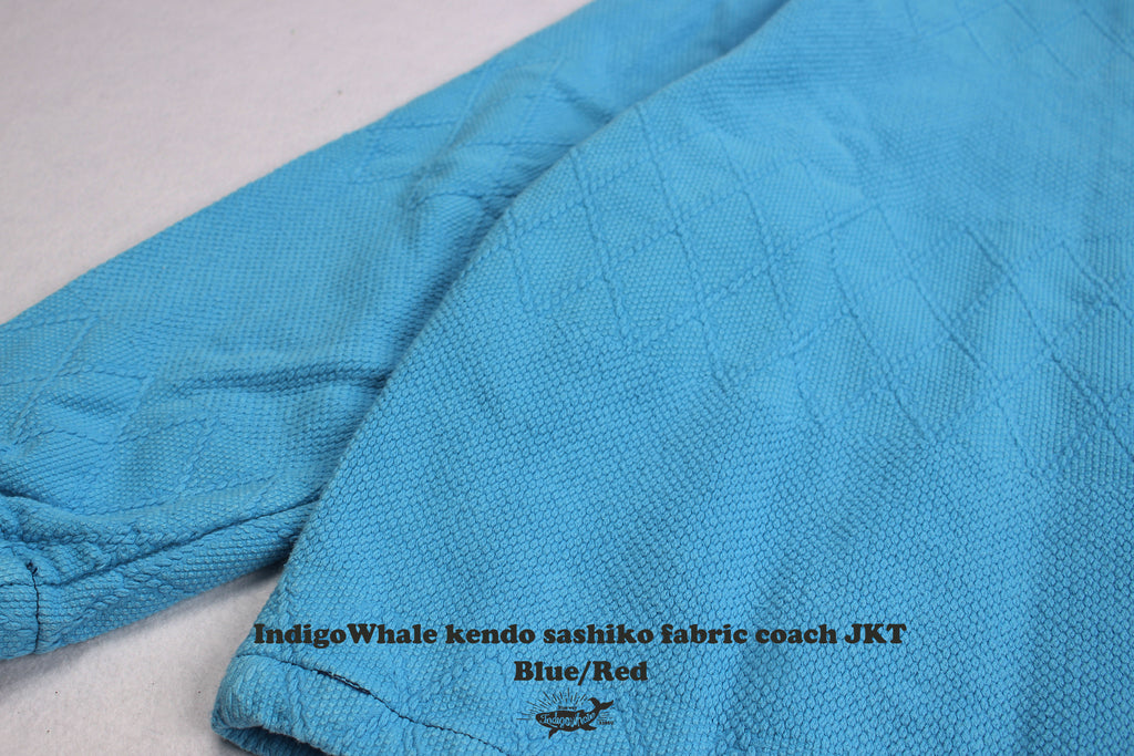 Custom Woven Kendo Sashiko Fabric Patchwork Frayed Pocket Washed Heavy Loose Coach Jacket