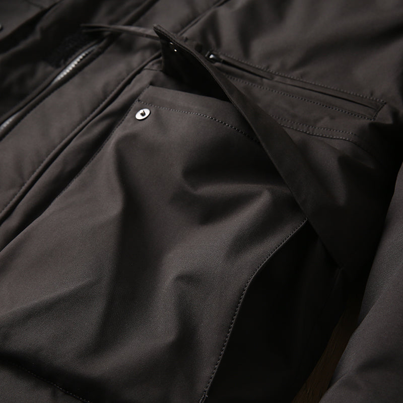 Men's Plus Size Workwear Down Jacket - Export Factory Cut Label Hooded Mid-Length Winter Coat