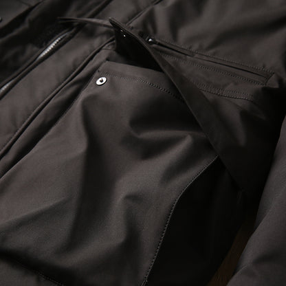 Men's Plus Size Workwear Down Jacket - Export Factory Cut Label Hooded Mid-Length Winter Coat