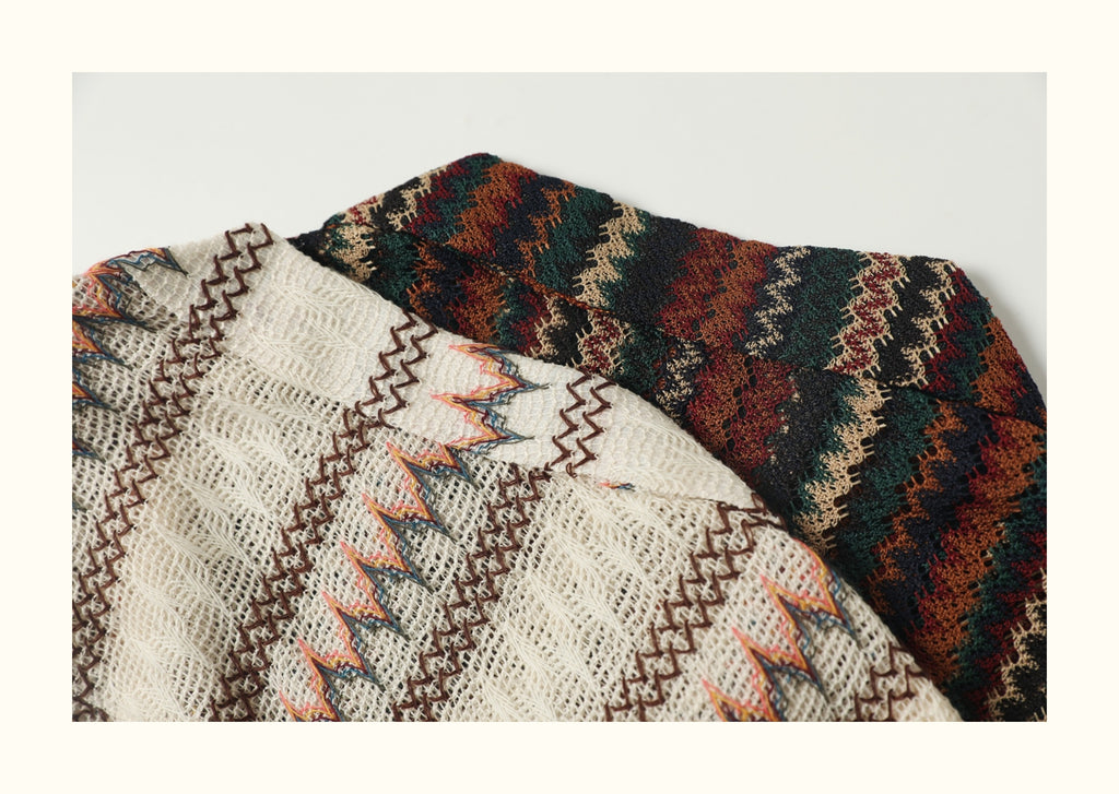 Loose Fit Japanese Style Summer Breathable Hollow Out Casual Shirt