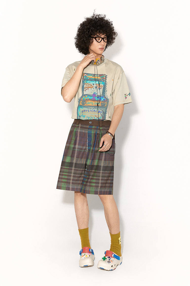 Game Machine Particle Hand-Painted Printed Loose Breathable Short-Sleeved T-shirt Summer