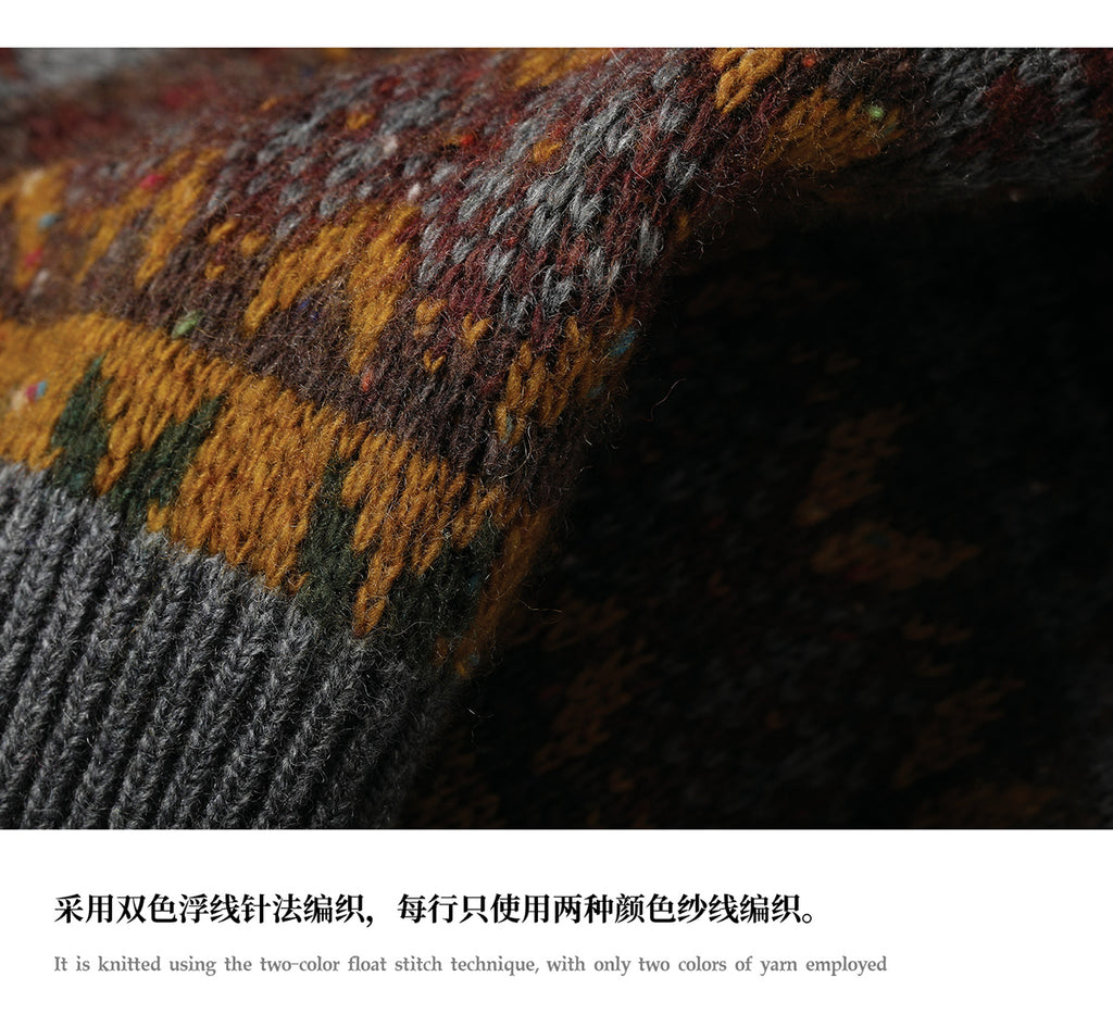 Vintage Fair Isle Wool-Blend Crewneck Sweater – British Heritage Style (Unisex)