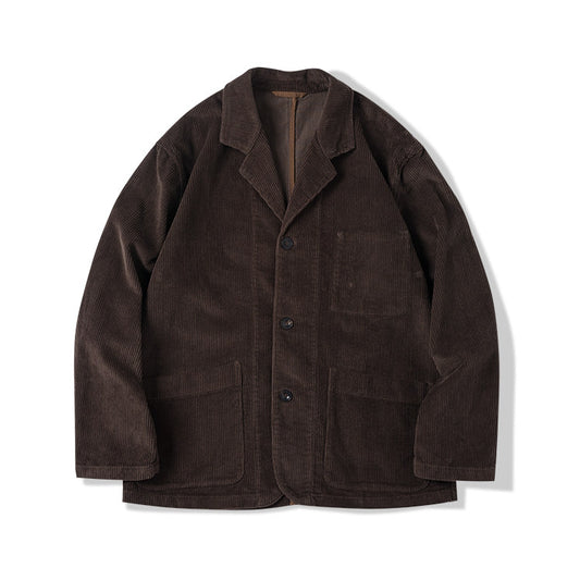 Japanese Corduroy Suit - 8W Cotton Loose Fit Workwear Jacket