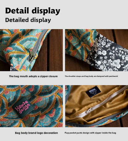 Original Spring Summer New Print Large Capacity Retro Shoulder Bag Fashion Crossbody Lightweight Tote Bag
