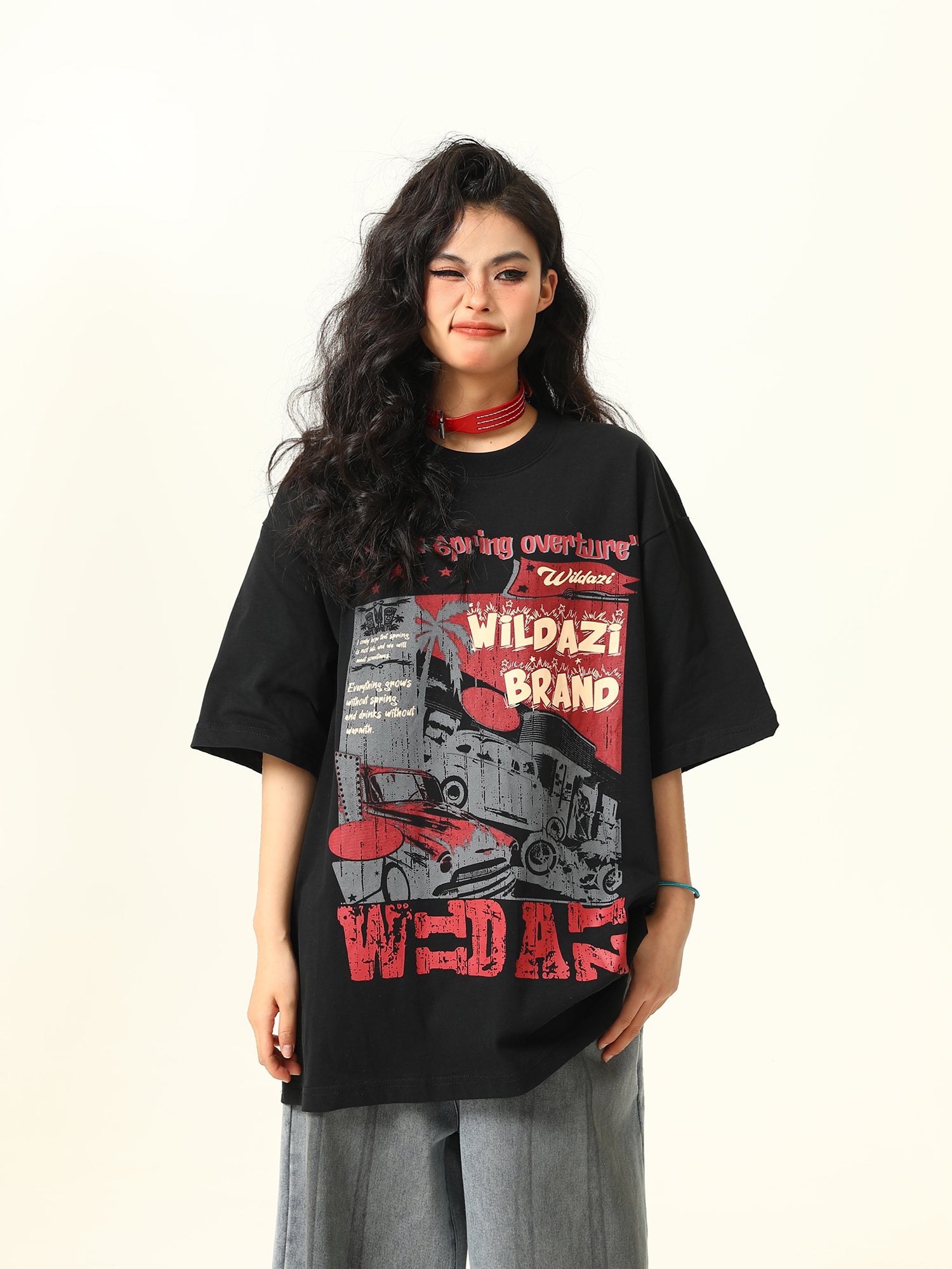 2025 Summer New Original American Retro Short Sleeve T-Shirt Unisex Niche Print Trendy Brand Tee