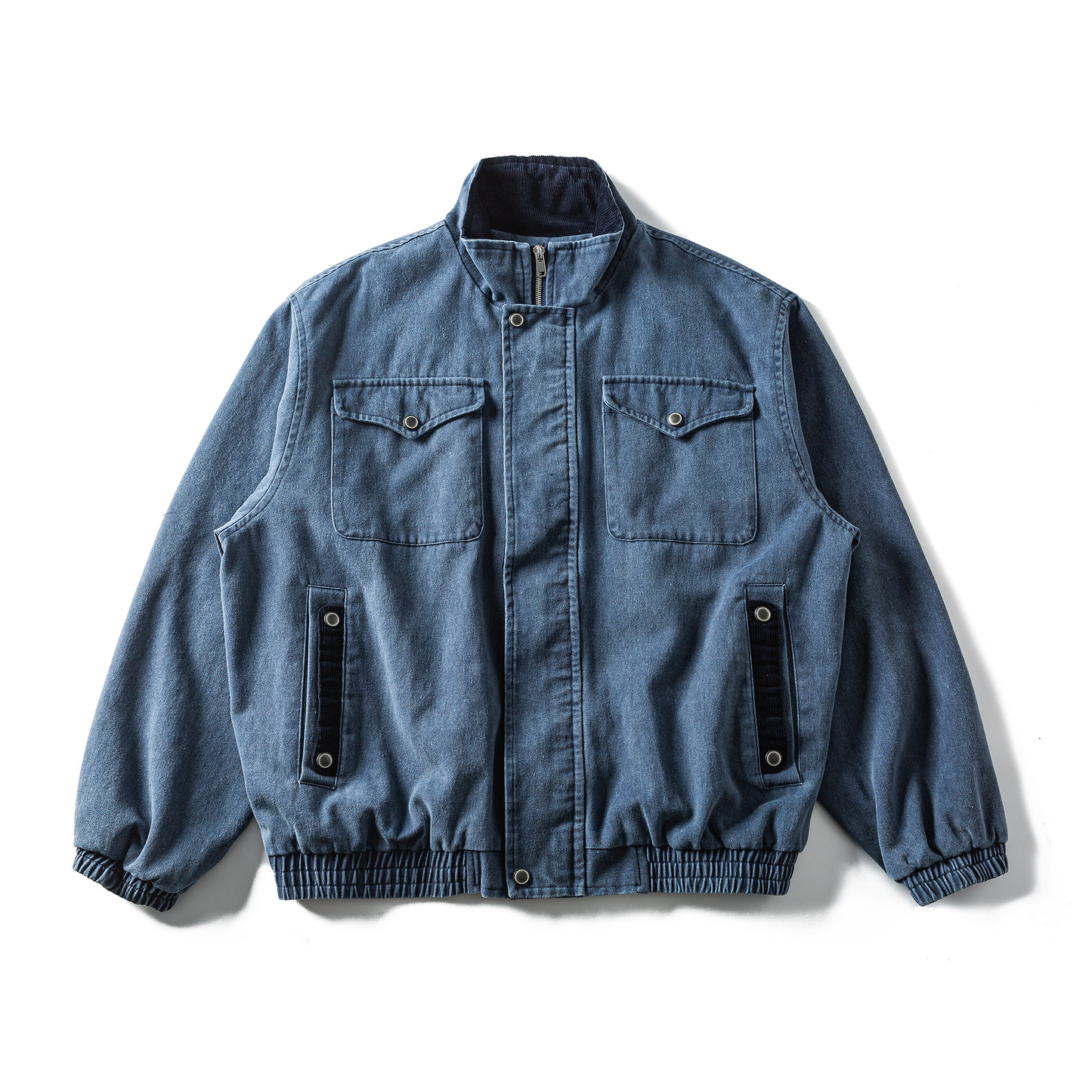 Japanese Workwear Multi-Pocket Stand Collar Jacket – Loose Oversized Men's Coat