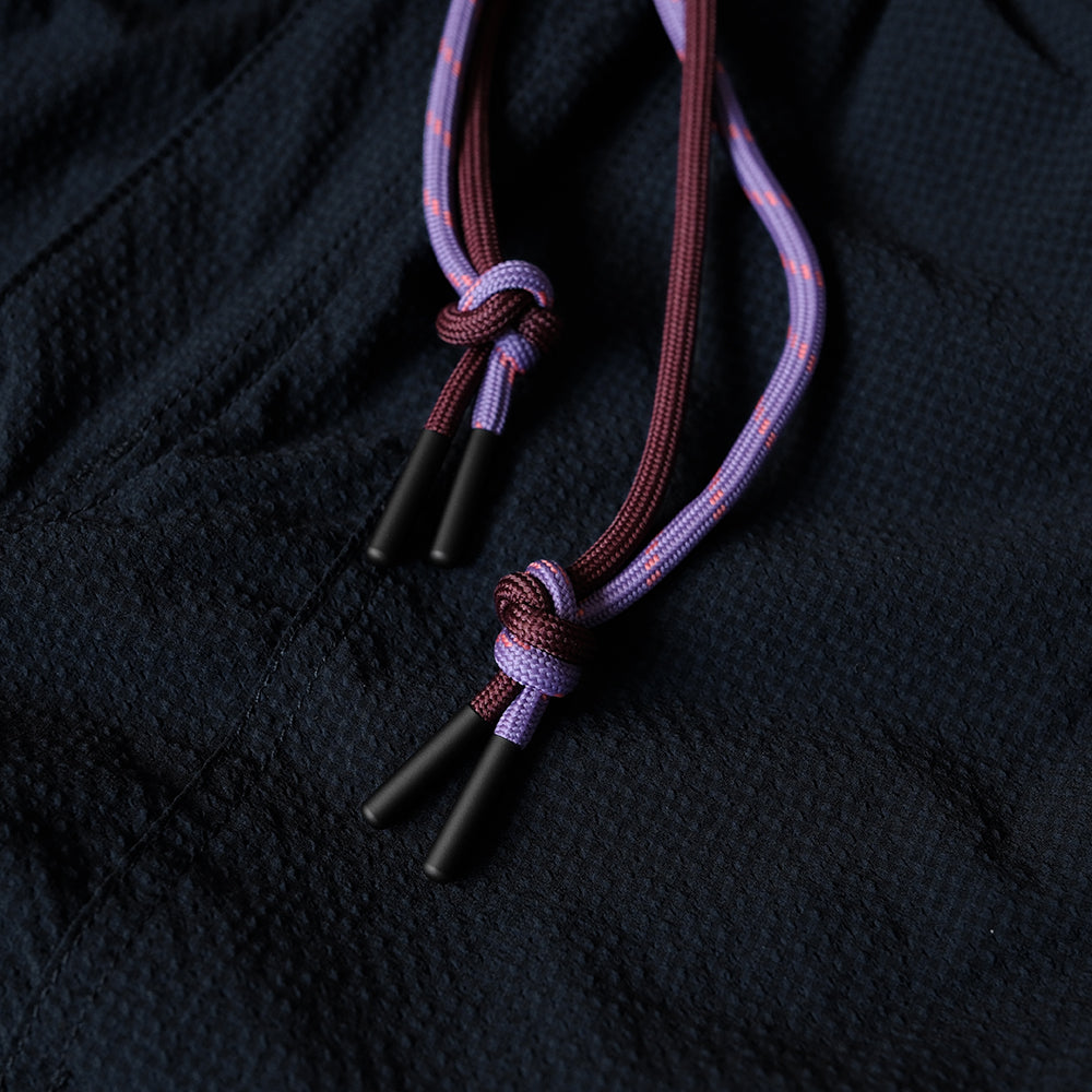 Japanese Navy Blue Seersucker Waist Strap Shorts Breathable Quick-Drying Loose Mountain Simple