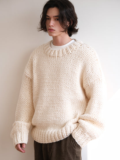 Coke Life Carpem Winter Nordic Iceland Wool Sweater - Handmade Thick-Knit Loose Lazy Top