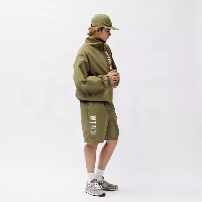 Japanese Outdoor Functional Retro Printed Sports Short Sleeve Quick-Drying Beach Shorts