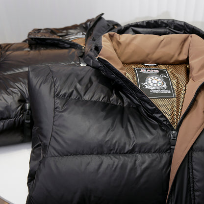 Men's Plus Size Export Overstock Down Jacket - Thickened High-Puff Hooded Mid-Length Cold-Resistant Coat