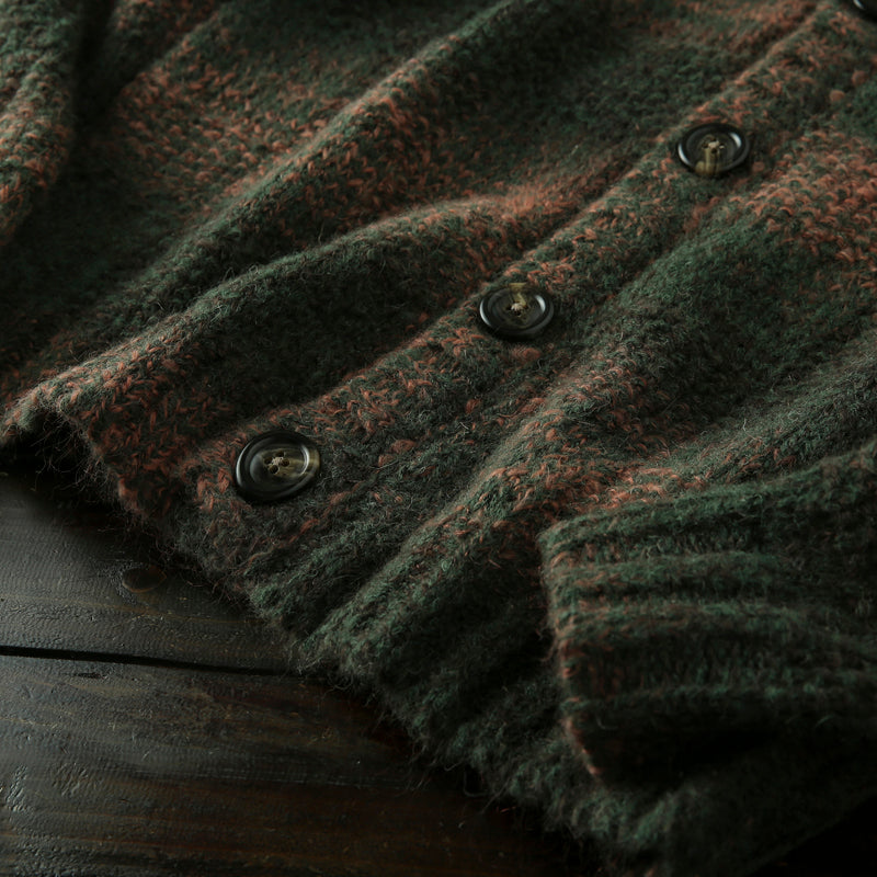 Italian-Order Mohair Wool Cardigan – Heavy Knit Autumn/Winter Coat (Unisex)