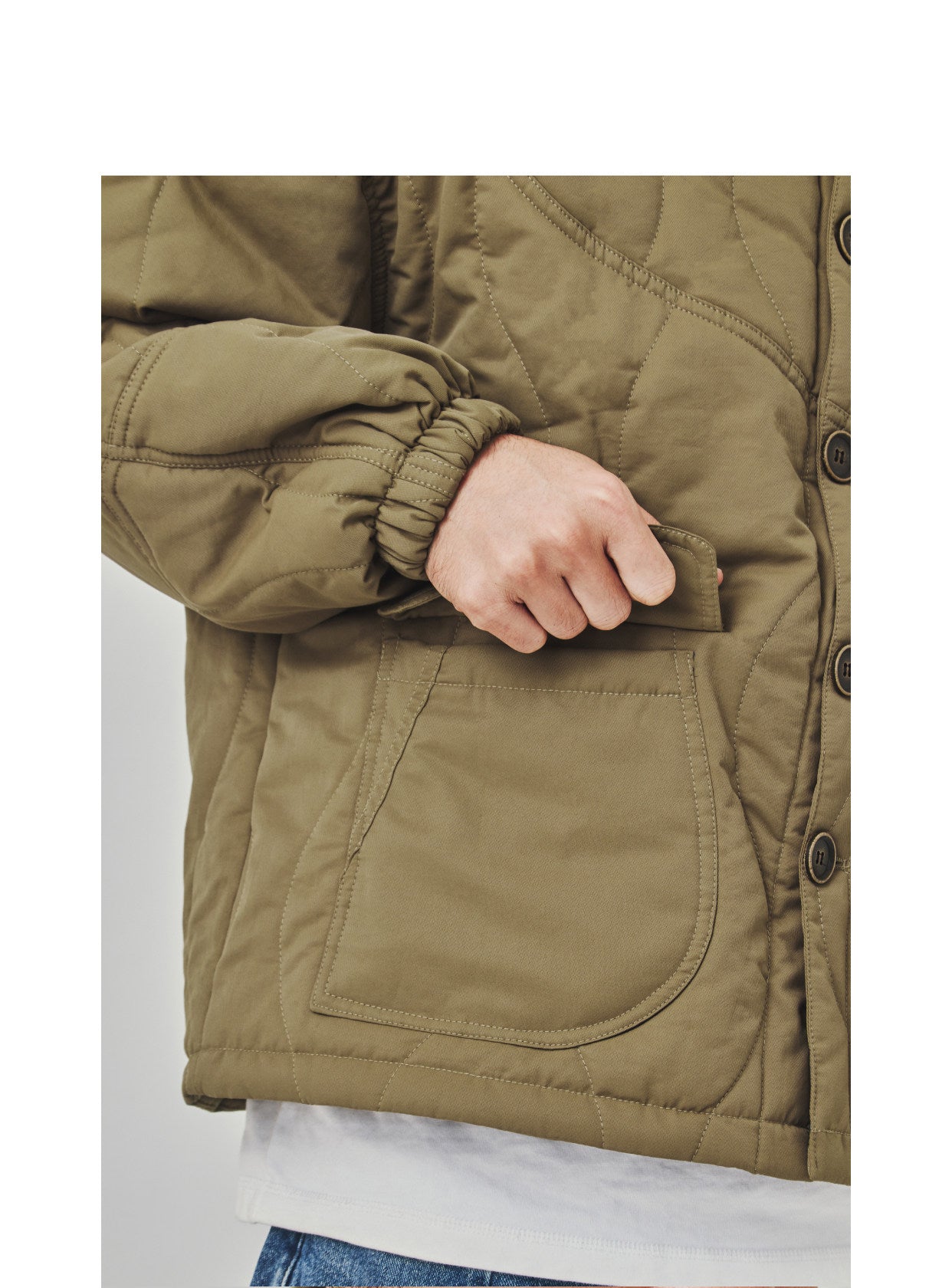 Stand Collar Cotton Padded Jacket - Large Pocket Thick Winter Coat (Men)