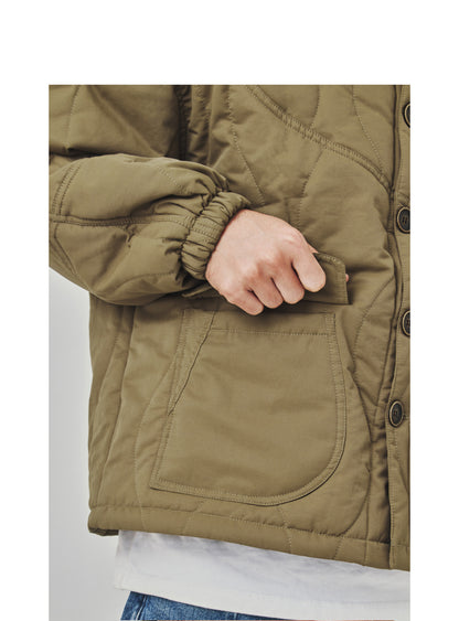 Stand Collar Cotton Padded Jacket - Large Pocket Thick Winter Coat (Men)