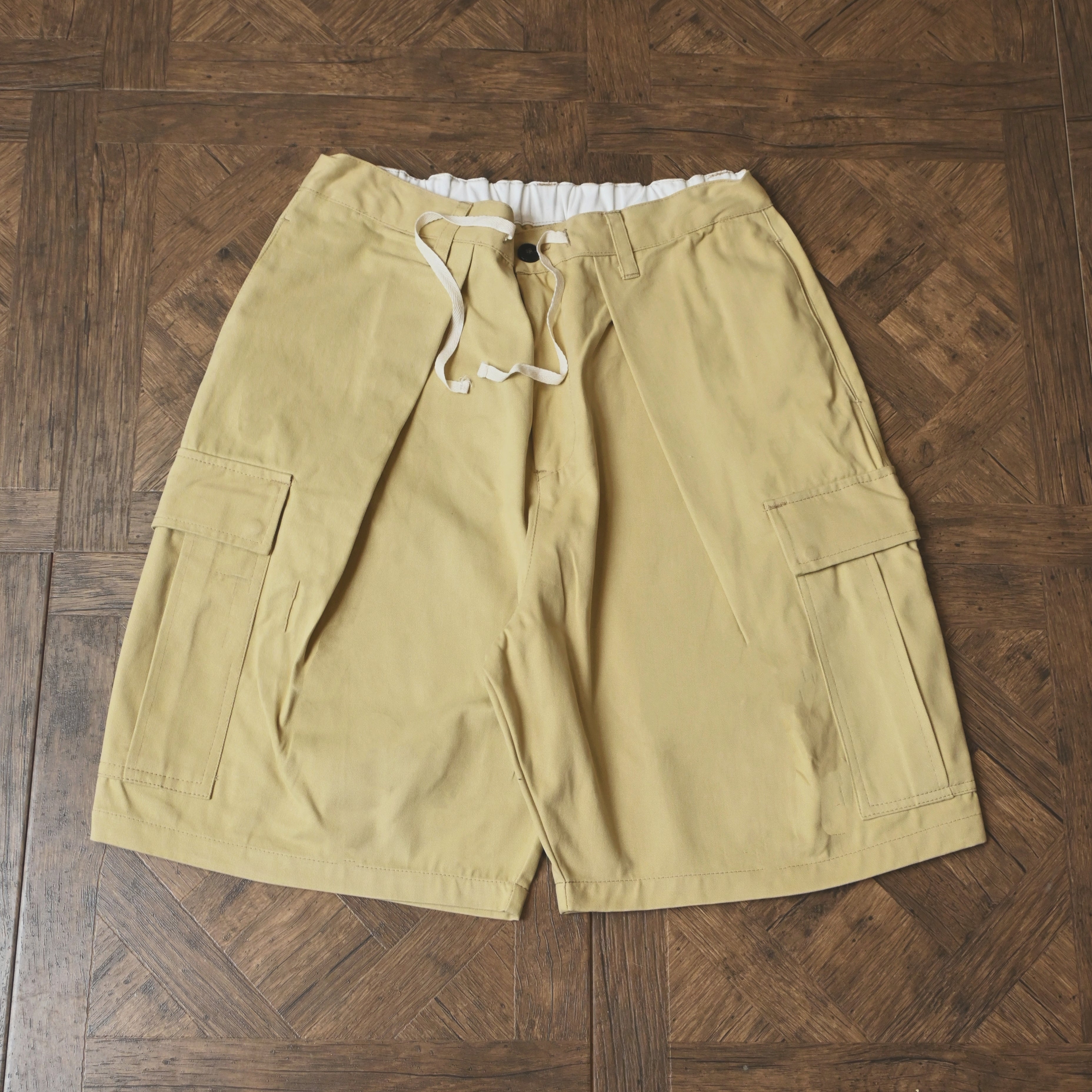 Vintage Oversized Cargo Shorts Balloon Pants A-Line Vintage Five-Point Shorts Trendy All-Cotton Japanese Style