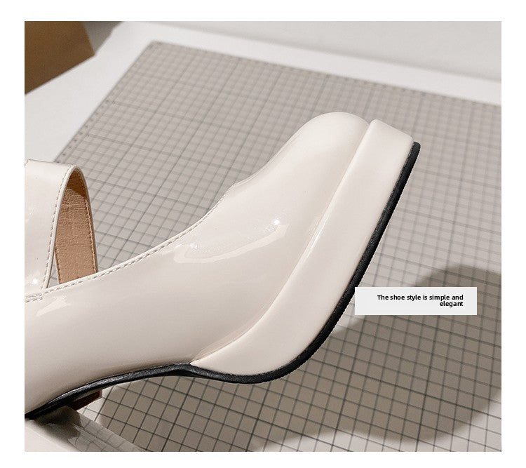 Women's French Style Mary Jane Wedding Shoes - Waterproof Platform Chunky Heel Elegant Bridesmaid Shoes