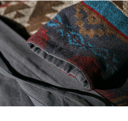 Men's Japanese Retro Reversible Cotton Robe Cardigan