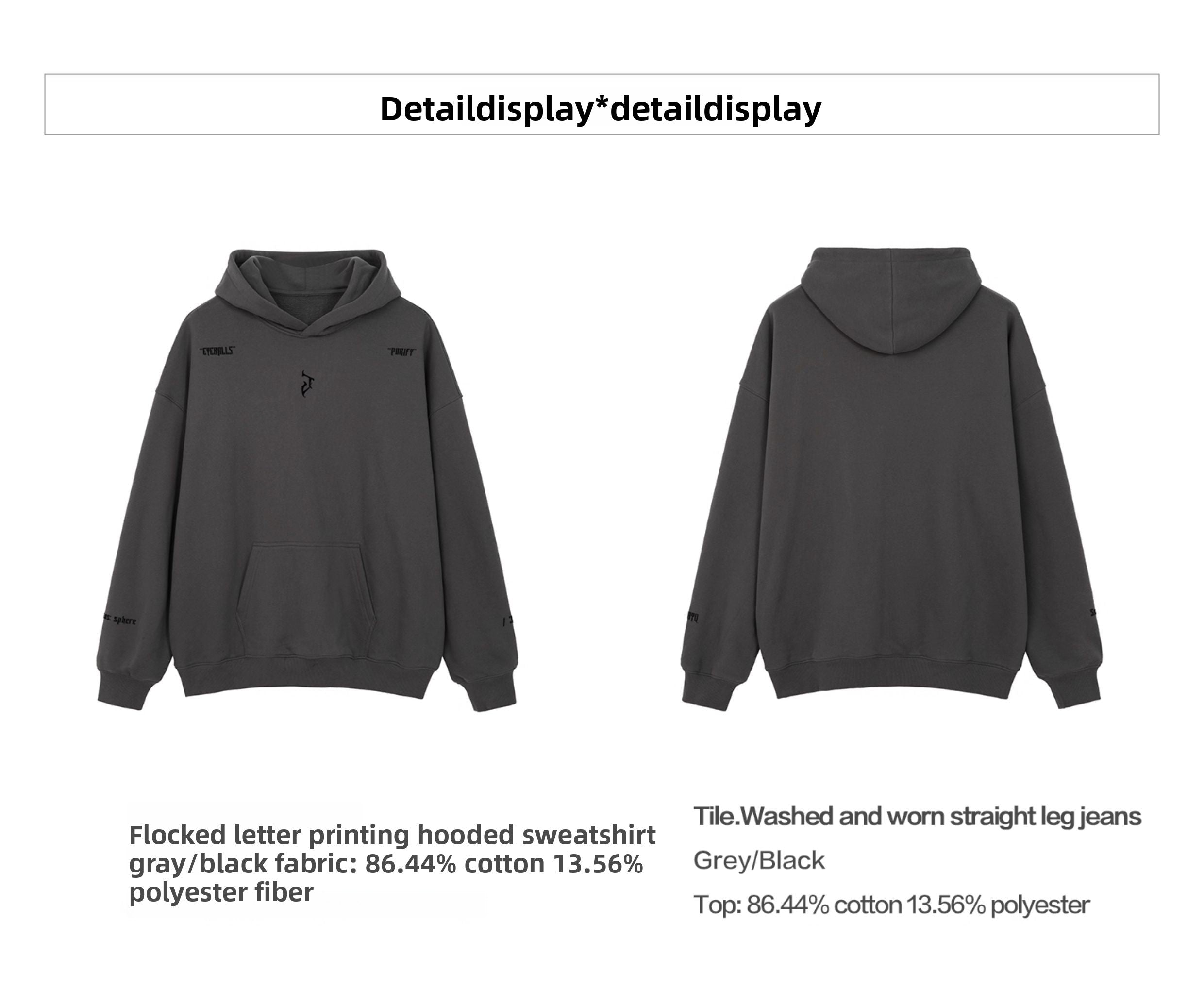 “J” Gothic Letter Hoodie – American High-Street Heavyweight Sweater