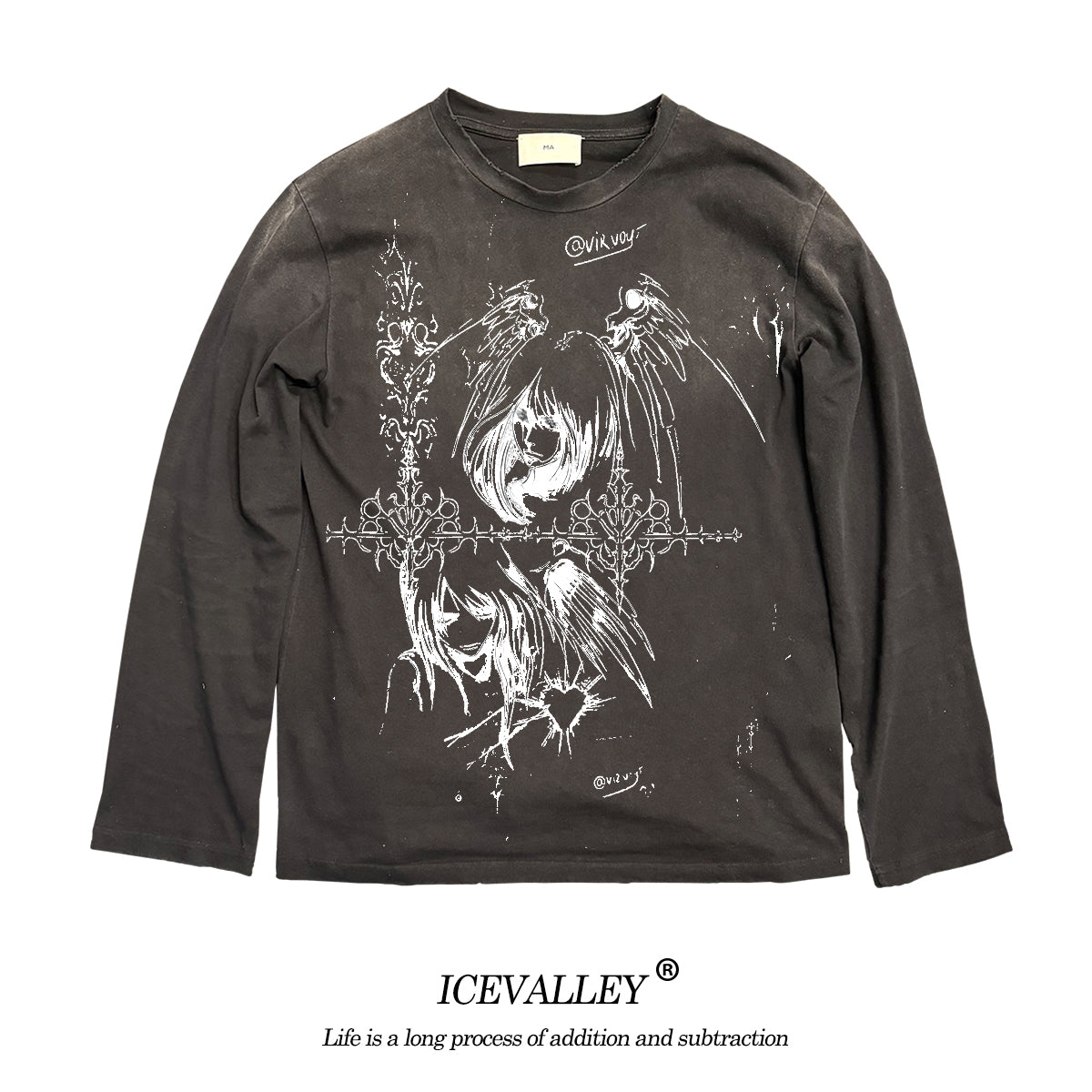 Melanin “Dirty” Millennium Campus Teen Long-Sleeve Tee – Y2K Retro Illustration Style