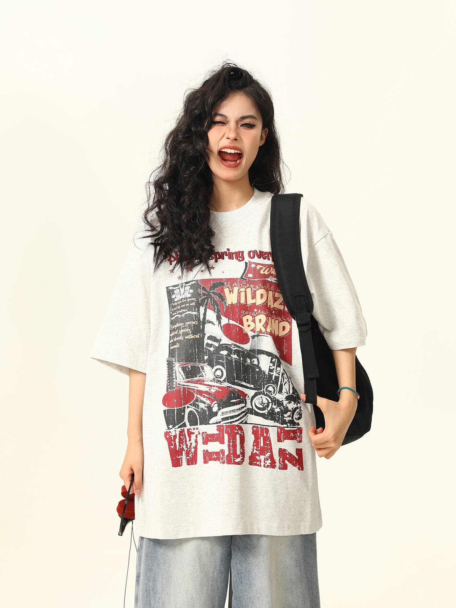 2025 Summer New Original American Retro Short Sleeve T-Shirt Unisex Niche Print Trendy Brand Tee