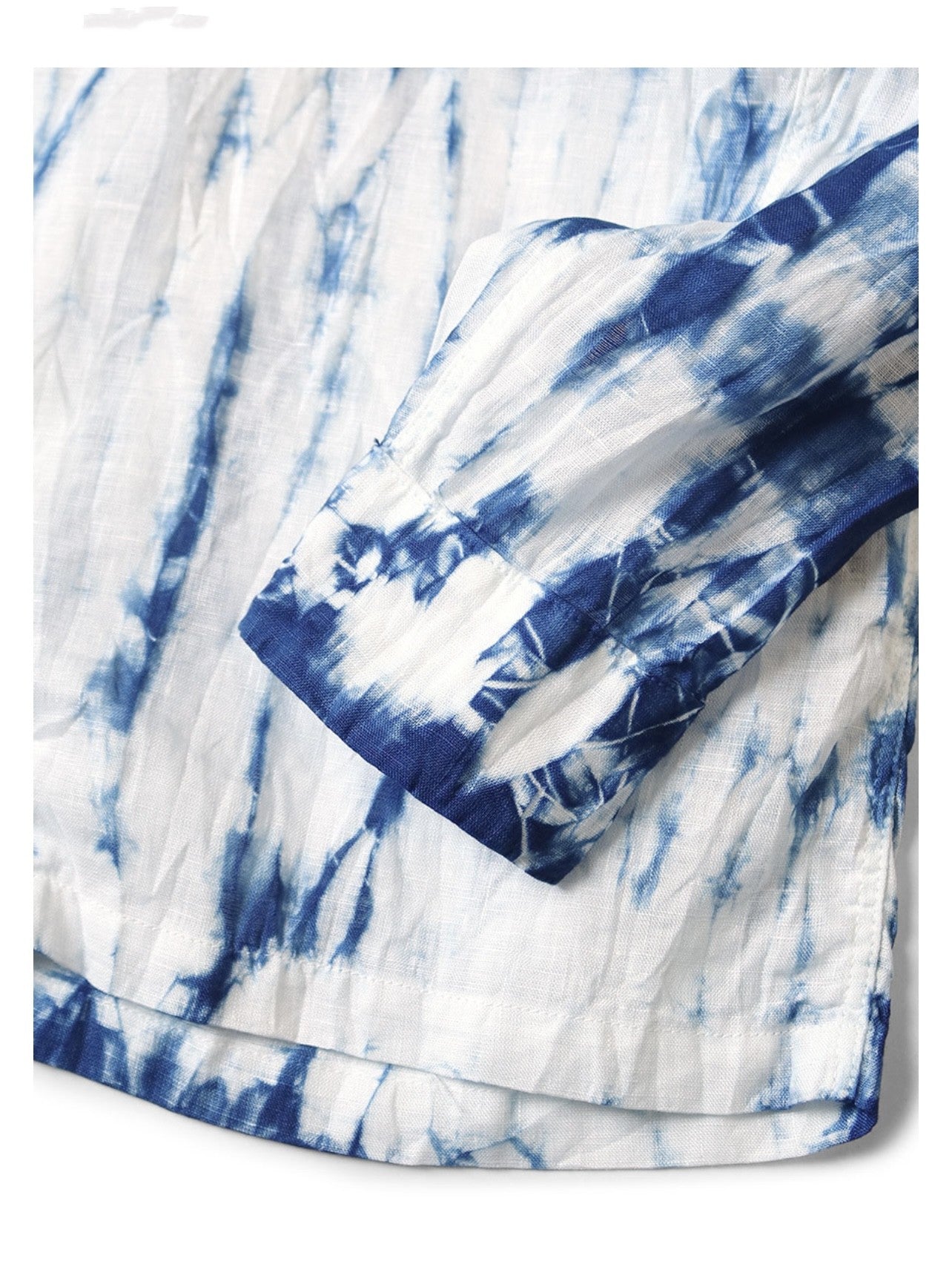 Kapital 25AW Kazuhiro Hirata Cotton-Linen Tie-Dye Pleated Shirt – Loose, Turn-Down Collar, Japanese Style