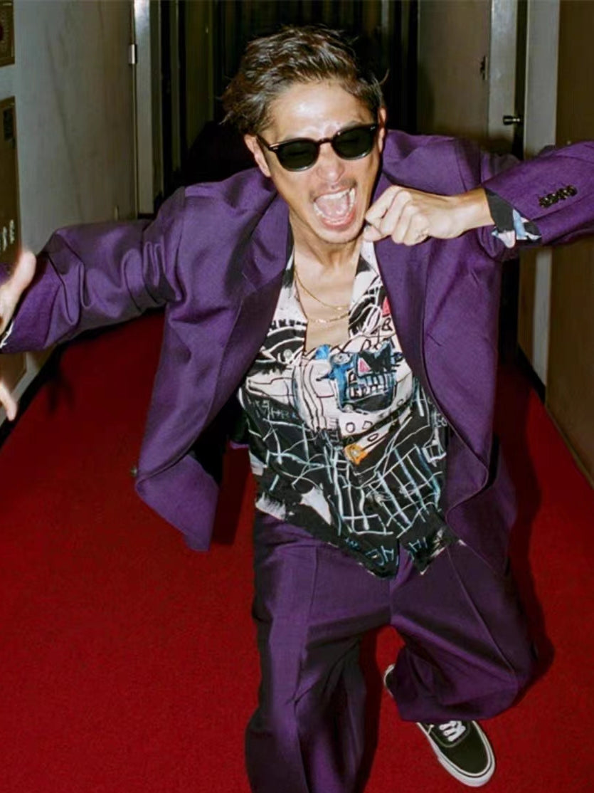 Wacko Maria Basquiat Print Long-Sleeve Shirt – Japanese Retro Graffiti (Unisex)