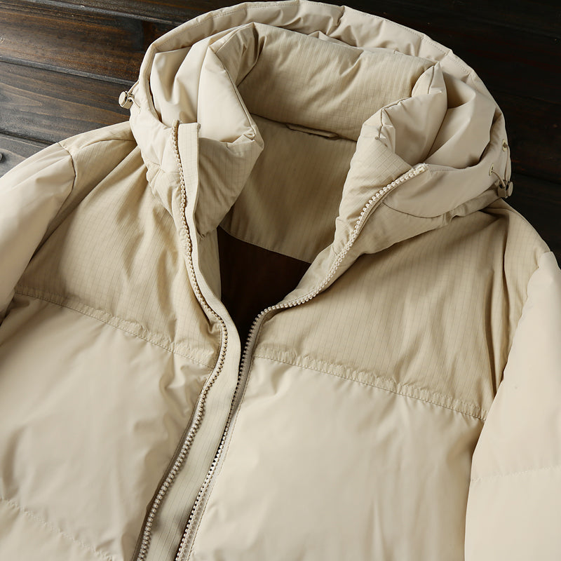 Men's Plus Size Export Overstock Puffer Jacket - High-Puff Hooded Thickened White Duck Down Coat