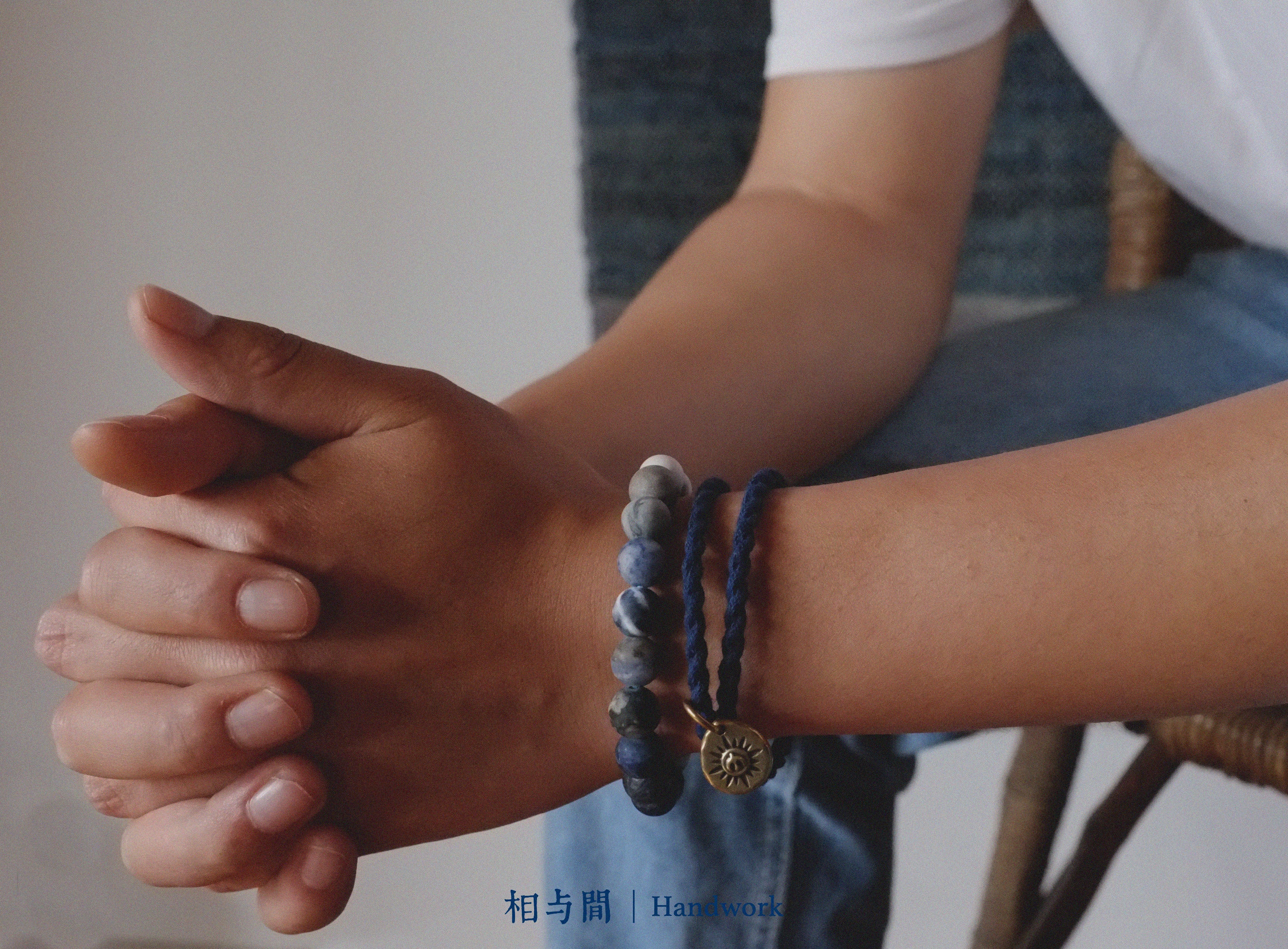 Original Planet Blue Vein Stone Bracelet Gradient Matte Stone Couple Artistic Mountain Sea Natural Bracelet