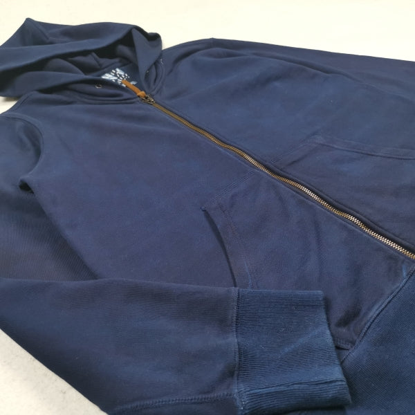 blue-dyed vegetation KOFU ancient cloth national flag splicing long velvet cotton sweater thickening Japanese tide