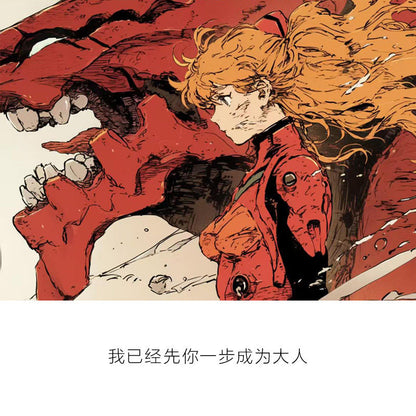 Evangelion Asuka Unit-02 Sweatshirt - Washed Vintage Cotton Crewneck (Unisex)