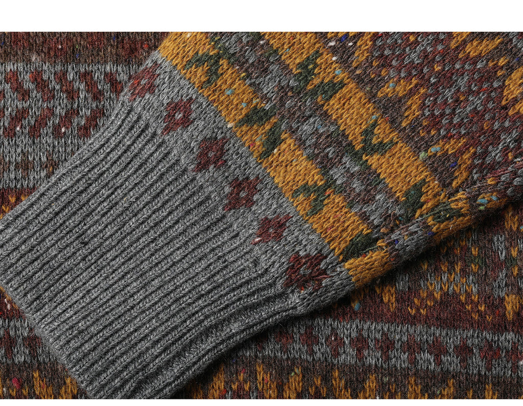 Vintage Fair Isle Wool-Blend Crewneck Sweater – British Heritage Style (Unisex)